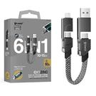 XPower 6X1 6 In 1 60W PD 3.0 Sync & Charge Cable Authorized Goods Grey