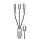 Dudao L20X 3IN1 Charging Cable USB to (Lightning+ Type-C+ Micro) 100W 1.2M  Grey