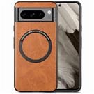  Google Pixel 8 Pro Luxury Shockproof Magnetic Charging Leather Case Brown