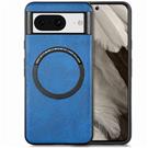 For Google Pixel 8 Luxury Shockproof Magnetic Charging Leather Case Blue